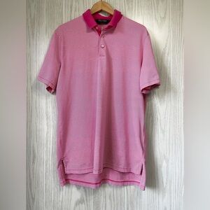 Polo Golf Pink Shirt Mens Large Striped Pima Cotton Ralph Lauren EUC